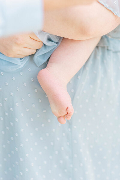 Sweet baby toes during a charleston family's maternity  session