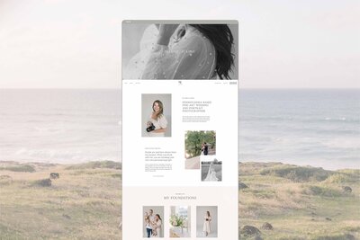 Wedding photographer howit website on white background
