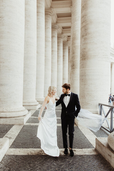 Couple at Saint Michaels Basilica in Rome