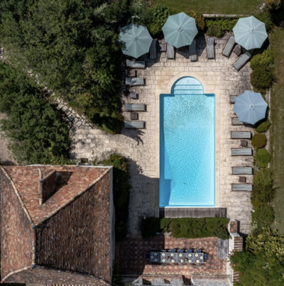 Pool at french countryside yoga retreat  villa