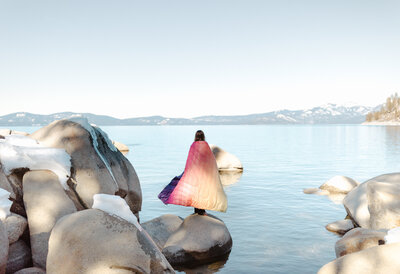 rumpl brand photoshoot in lake tahoe
