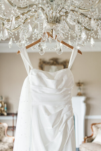 Atlanta Photographer | Photo of tailored wedding dress taken during bridal portraits