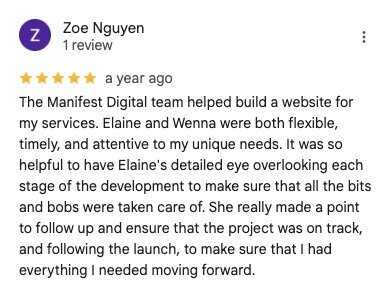client's google review