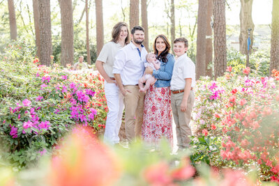 Family mini session at WRAL azalea gardens in Raleigh, NC by Magnolia and Grace Photography Co