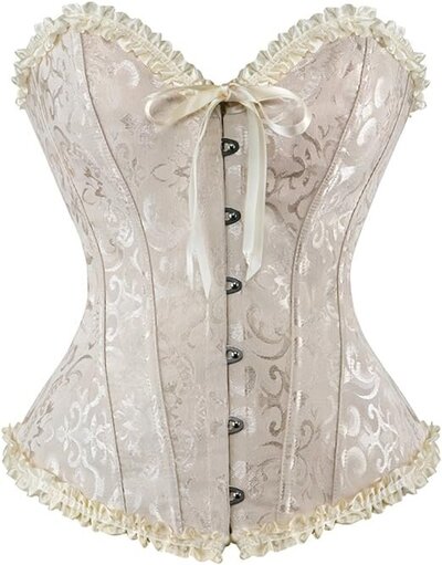 Lace Up Boned Overbust Corset