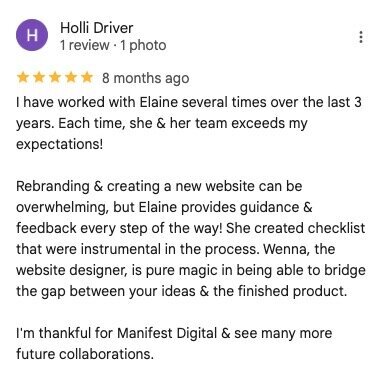 client's google review
