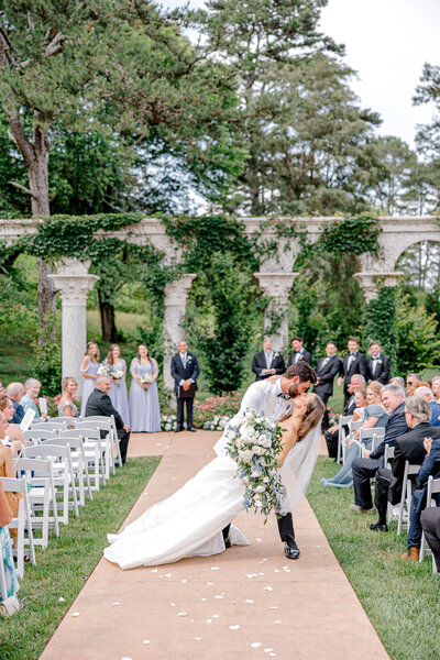 Bride swirling around in her wedding dress