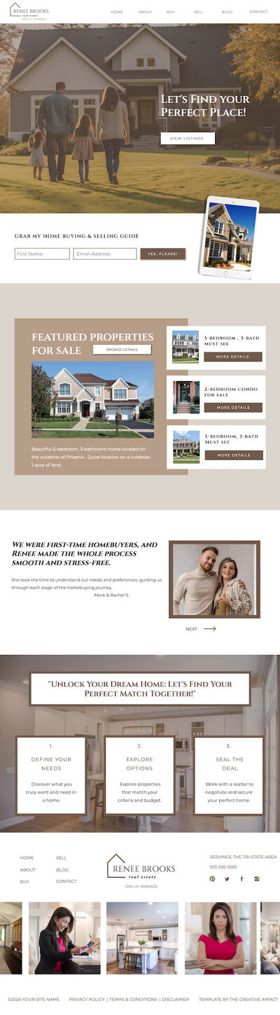 Renee Brooks Realtor Buy Page screenshot