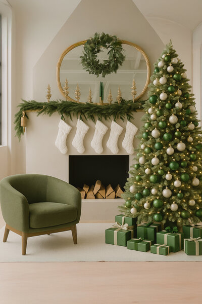 Modern Studio in Cambridge featuring an Evergreen Holiday set.