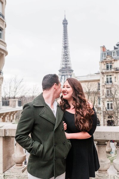 couple smiling in Paris