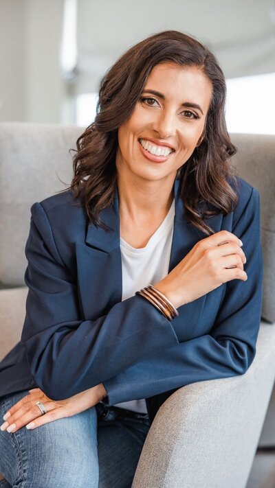 entrepreneur in casual studio setting with natural lighting