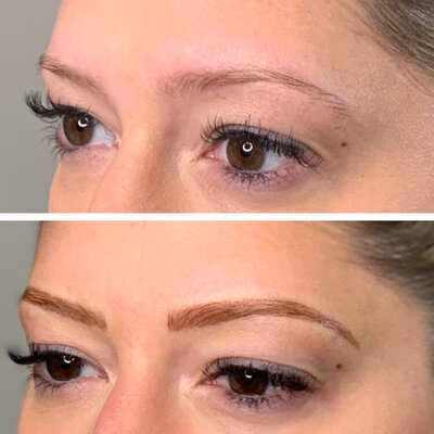 Microblading results after working with Ashley Turner at Refresh Aesthetics