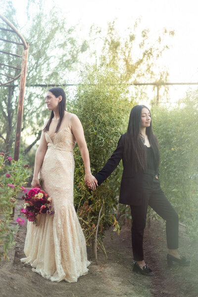Couple celebrating their LGBTQ+ elopement in Utah, captured by Lamblight Photography
