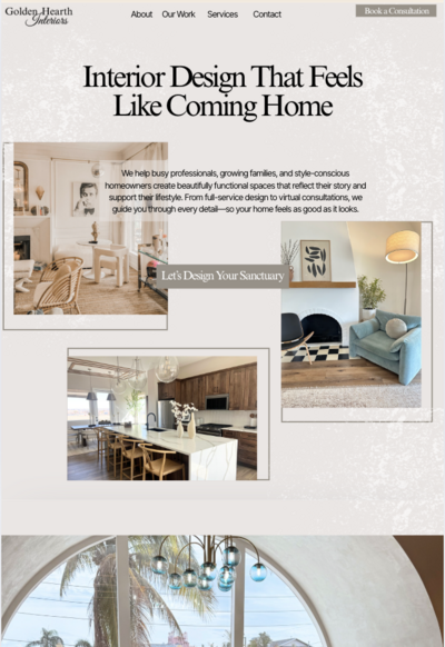 Interior designer website design