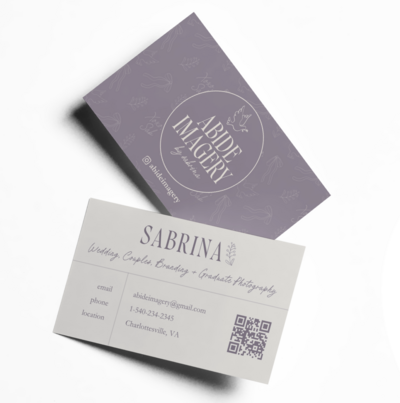 business card logo design for photographer by Visulite Creative Studio