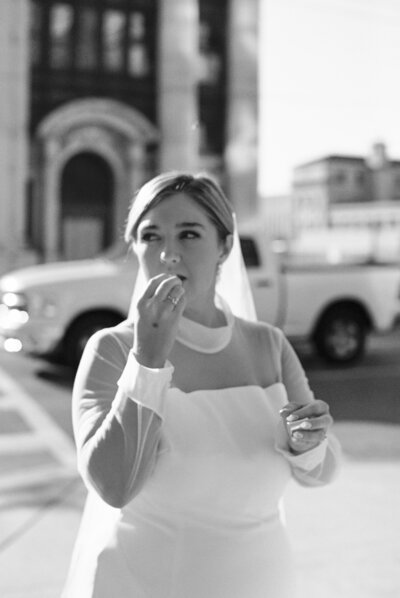 Bride wipes away tears during emotional ceremony at a Cincinnati venue