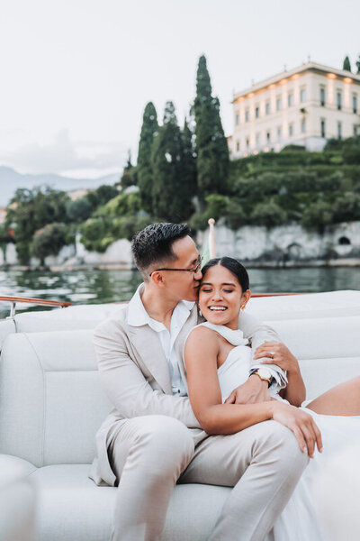 guy kissing girls cheek in Italy