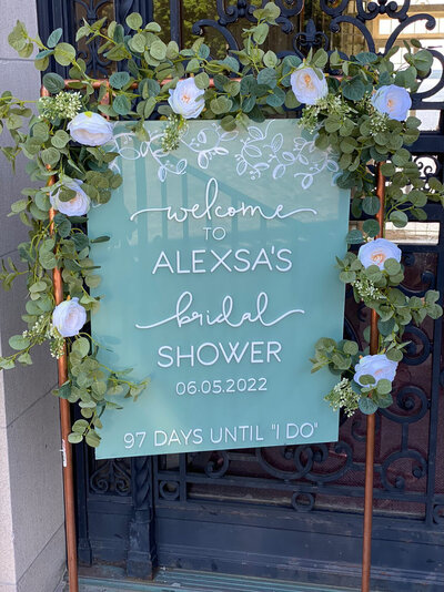 Sage Green Acrylic Bridal Shower Sign and