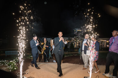 Romantic sparkler wedding exit as the newlyweds celebrate their special day in style.
