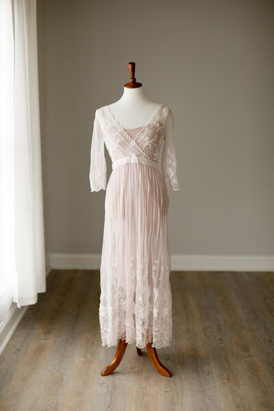 free people dress in blush lace over slip