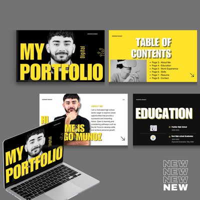 a digital portfolio template to help students showcase their resume