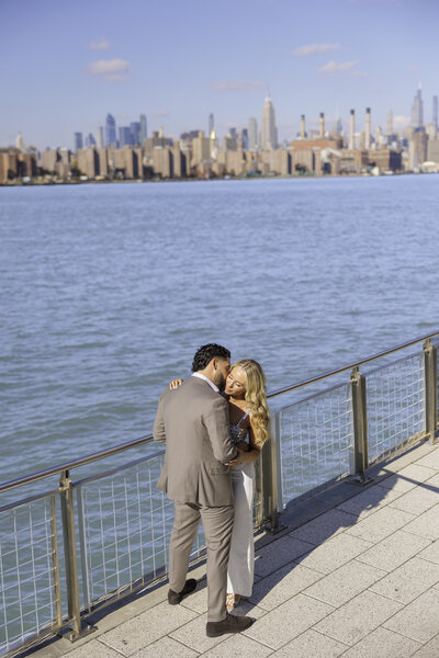 Bride and groom sunset photo