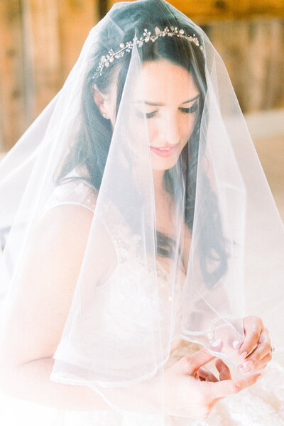 Portrait of Bride with Veil at Gibbet Hill