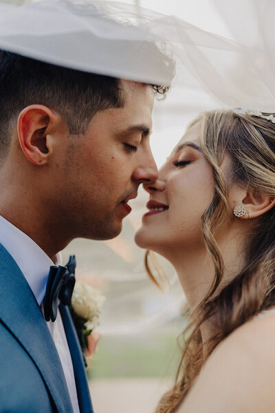 bride and groom kissing florida wedding
