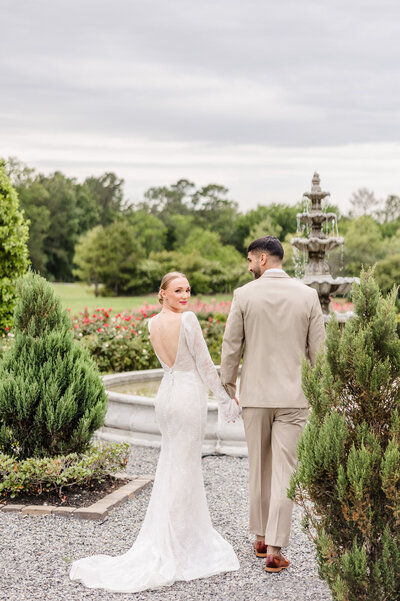 Bride and groom celebrate their wedding in Austin, Texas.