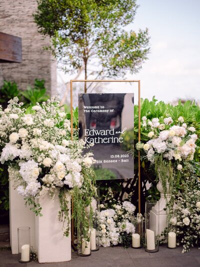 Black and White Modern Wedding Welcome Sign