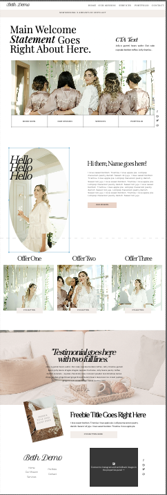 Feminine Event Planner Showit template by DaisyxDesign.