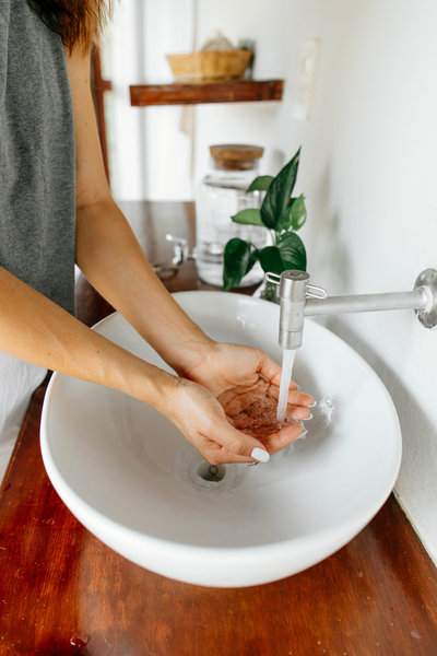 washing hands