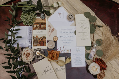Wedding invitation with wildflower elements 