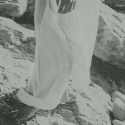 woman walking and grounding in nature