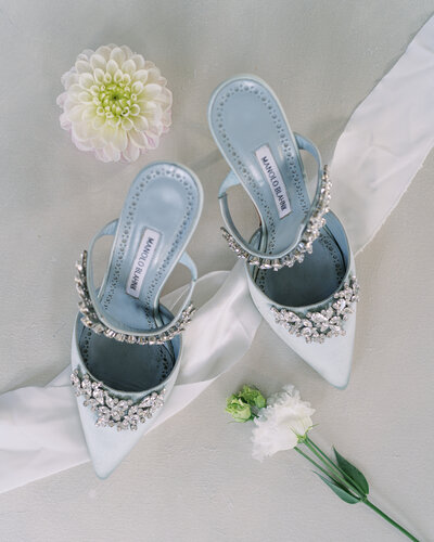 Bridal shoes, Manolo Blahnik, something blue