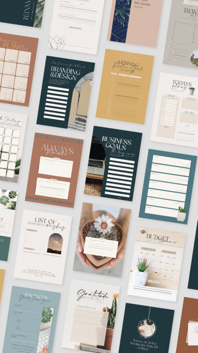 Small business planner flat lay