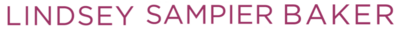 Logo with text reading: "Lindsey Sampier Baker" next to a hummingbird.