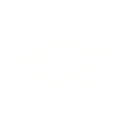 Grafik weiße Blume mit Smileygesicht