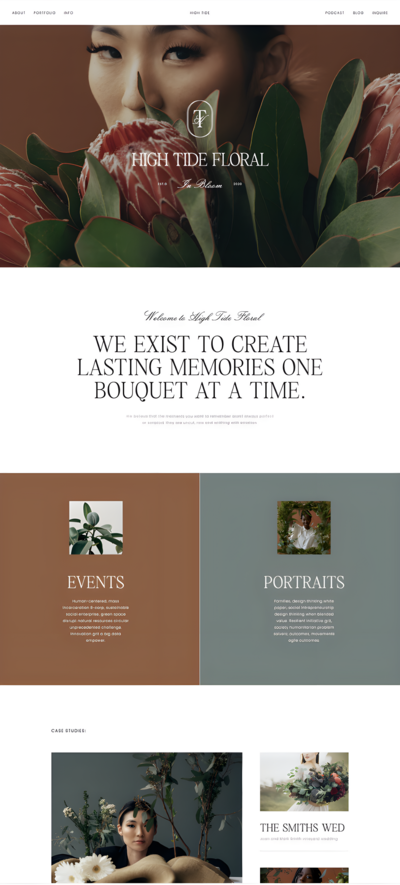 Ipad mockup of High Tide website