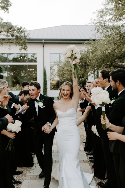 joyful ceremony exit at San Antonio wedding