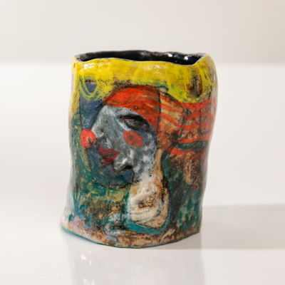 Michelle-Spiziri-Abstract-Artist-Ceramics-Little-Cups-Clowing-Around-2