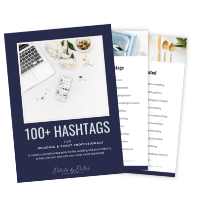 Hashtags for wedding professionals