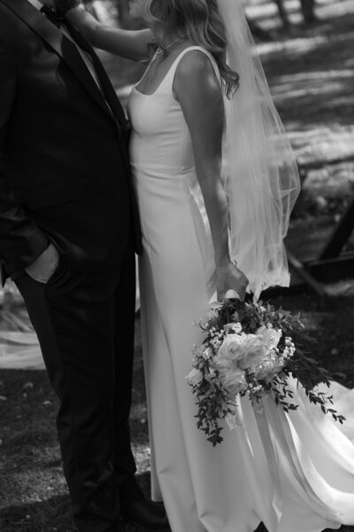 detail shot of bride and groom at wedding in texas