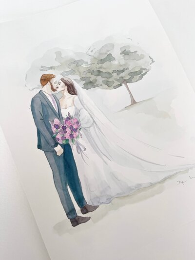 live-wedding-artist-newlywed-couple-portrait-1
