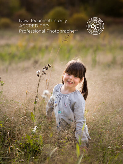 Girl in field with long grass in Tottenham Ontario