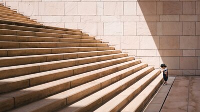 kid and stairs