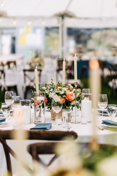 dinner tablescape at Colorado wedding