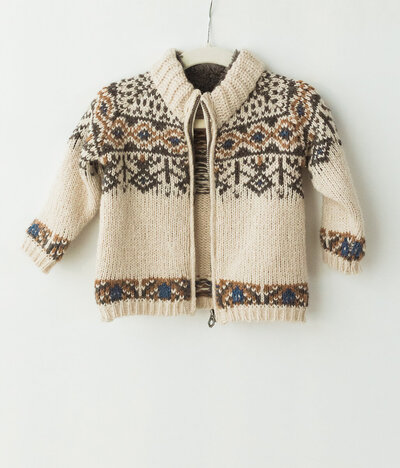 nordic pattern baby boys sweater coat