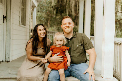 Samantha with her partner and her daughter