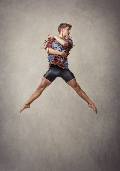 Image of a young man mid jump taken on location with The Workshop Studios, Norwich. 